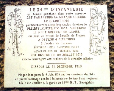 Plaque caserne Bousquet