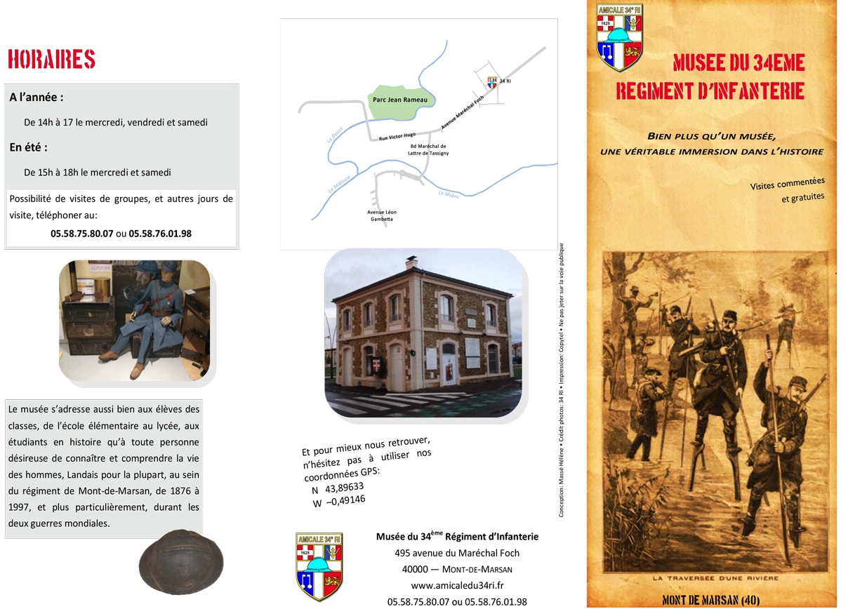 Plaquette du musée - page extérieure